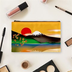 Mount Fuji Japan Lake Sun Sunset Cosmetic Bag (medium) by Pakrebo