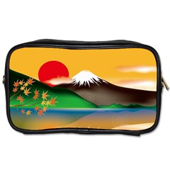 Mount Fuji Japan Lake Sun Sunset Toiletries Bag (one Side) by Pakrebo