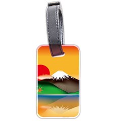 Mount Fuji Japan Lake Sun Sunset Luggage Tag (two Sides) by Pakrebo