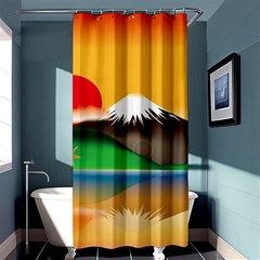 Mount Fuji Japan Lake Sun Sunset Shower Curtain 36  X 72  (stall)  by Pakrebo