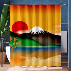 Mount Fuji Japan Lake Sun Sunset Shower Curtain 60  X 72  (medium)  by Pakrebo