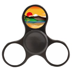 Mount Fuji Japan Lake Sun Sunset Finger Spinner by Pakrebo