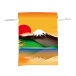 Mount Fuji Japan Lake Sun Sunset Lightweight Drawstring Pouch (L) Front