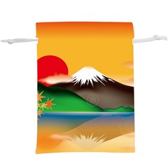 Mount Fuji Japan Lake Sun Sunset  Lightweight Drawstring Pouch (xl) by Pakrebo