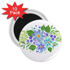 Watercolour Flowers Bouquet Spring 2 25  Magnets (10 Pack)  by Pakrebo