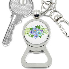 Watercolour Flowers Bouquet Spring Bottle Opener Key Chain by Pakrebo