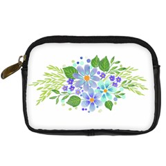 Watercolour Flowers Bouquet Spring Digital Camera Leather Case by Pakrebo