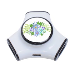 Watercolour Flowers Bouquet Spring 3-port Usb Hub by Pakrebo