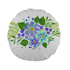 Watercolour Flowers Bouquet Spring Standard 15  Premium Round Cushions by Pakrebo