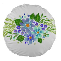 Watercolour Flowers Bouquet Spring Large 18  Premium Round Cushions by Pakrebo