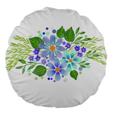 Watercolour Flowers Bouquet Spring Large 18  Premium Flano Round Cushions by Pakrebo