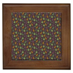 Tribal Leaves House Art Tribal Art Framed Tile by Pakrebo