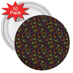 Tribal Leaves House Art Tribal Art 3  Buttons (10 pack) 