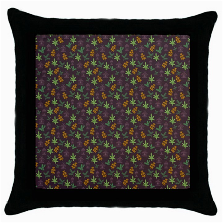 Tribal Leaves House Art Tribal Art Throw Pillow Case (Black)