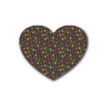 Tribal Leaves House Art Tribal Art Heart Coaster (4 pack)  Front