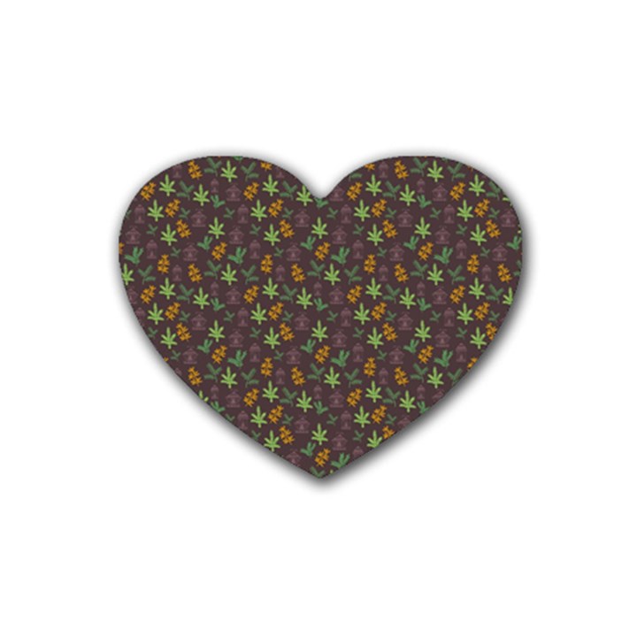 Tribal Leaves House Art Tribal Art Heart Coaster (4 pack) 