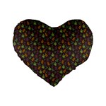 Tribal Leaves House Art Tribal Art Standard 16  Premium Flano Heart Shape Cushions Front