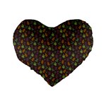 Tribal Leaves House Art Tribal Art Standard 16  Premium Flano Heart Shape Cushions Back