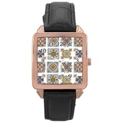 Artistic Art Design Creative Rose Gold Leather Watch  by Pakrebo