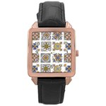 Artistic Art Design Creative Rose Gold Leather Watch  Front