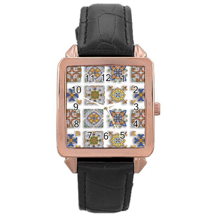 Artistic Art Design Creative Rose Gold Leather Watch 