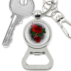 Watercolour Flowers Watercolor Roses Bottle Opener Key Chain by Pakrebo