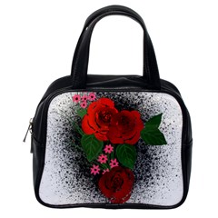 Watercolour Flowers Watercolor Roses Classic Handbag (one Side) by Pakrebo