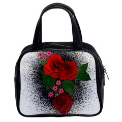 Watercolour Flowers Watercolor Roses Classic Handbag (two Sides) by Pakrebo