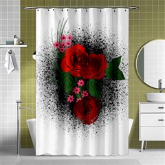 Watercolour Flowers Watercolor Roses Shower Curtain 48  X 72  (small)  by Pakrebo