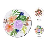 Watercolour Flowers Spring Playing Cards Single Design (Round) Front