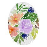 Watercolour Flowers Spring Oval Ornament (Two Sides) Back