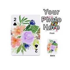 Watercolour Flowers Spring Playing Cards 54 Designs (mini) by Pakrebo