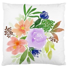 Watercolour Flowers Spring Standard Flano Cushion Case (one Side)