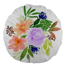 Watercolour Flowers Spring Large 18  Premium Flano Round Cushions by Pakrebo