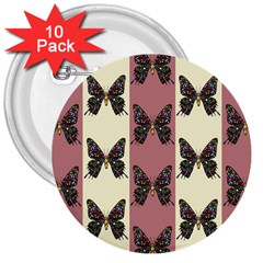 Butterflies Pink Old Old Texture 3  Buttons (10 Pack)  by Pakrebo