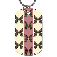 Butterflies Pink Old Old Texture Dog Tag (one Side) by Pakrebo