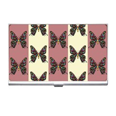 Butterflies Pink Old Old Texture Business Card Holder by Pakrebo