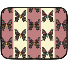 Butterflies Pink Old Old Texture Fleece Blanket (mini) by Pakrebo