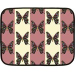 Butterflies Pink Old Old Texture Double Sided Fleece Blanket (Mini)  35 x27  Blanket Back