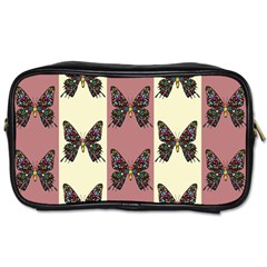 Butterflies Pink Old Old Texture Toiletries Bag (two Sides) by Pakrebo