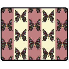 Butterflies Pink Old Old Texture Fleece Blanket (medium)  by Pakrebo