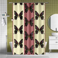 Butterflies Pink Old Old Texture Shower Curtain 48  X 72  (small)  by Pakrebo