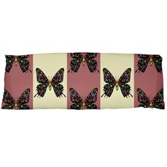 Butterflies Pink Old Old Texture Body Pillow Case (dakimakura) by Pakrebo