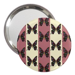 Butterflies Pink Old Old Texture 3  Handbag Mirrors by Pakrebo