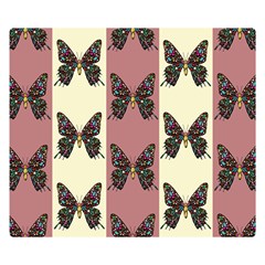 Butterflies Pink Old Old Texture Double Sided Flano Blanket (small)  by Pakrebo