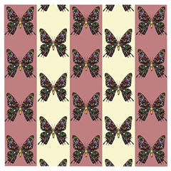 Butterflies Pink Old Old Texture Wooden Puzzle Square by Pakrebo