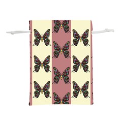 Butterflies Pink Old Old Texture Lightweight Drawstring Pouch (s)