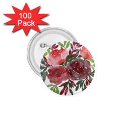 Watercolour Flowers Roses Watercolor 1 75  Buttons (100 Pack)  by Pakrebo