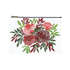 Watercolour Flowers Roses Watercolor Cosmetic Bag (large) by Pakrebo