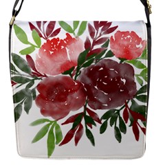 Watercolour Flowers Roses Watercolor Flap Closure Messenger Bag (s) by Pakrebo